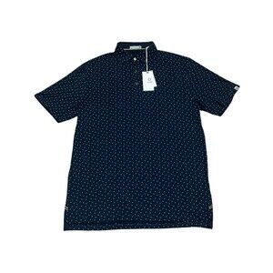 Tasc Performance Cloud Polo Shirt Golf S/S Navy Blue Ace Dot Men’s Medium - NWT